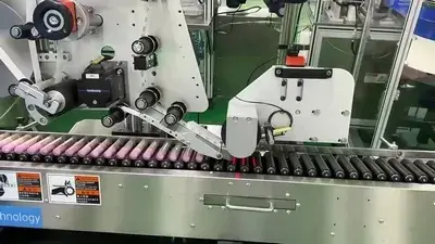 Etiquetadora envolvente horizontal para cosméticos cilíndricos